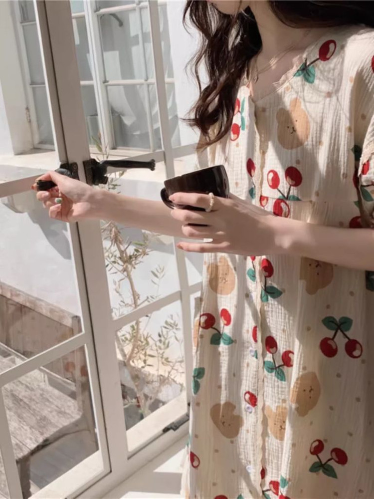 (새상품)체리 곰돌이 반팔 원피스 이미지