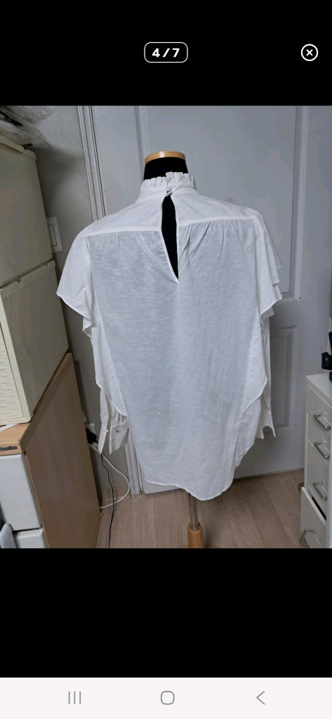 마시모두띠 화이트 프릴 블라우스 EUR 34(약44~55) 이미지