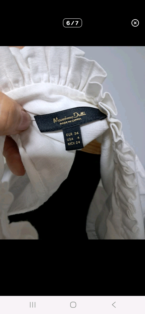 마시모두띠 화이트 프릴 블라우스 EUR 34(약44~55) 이미지