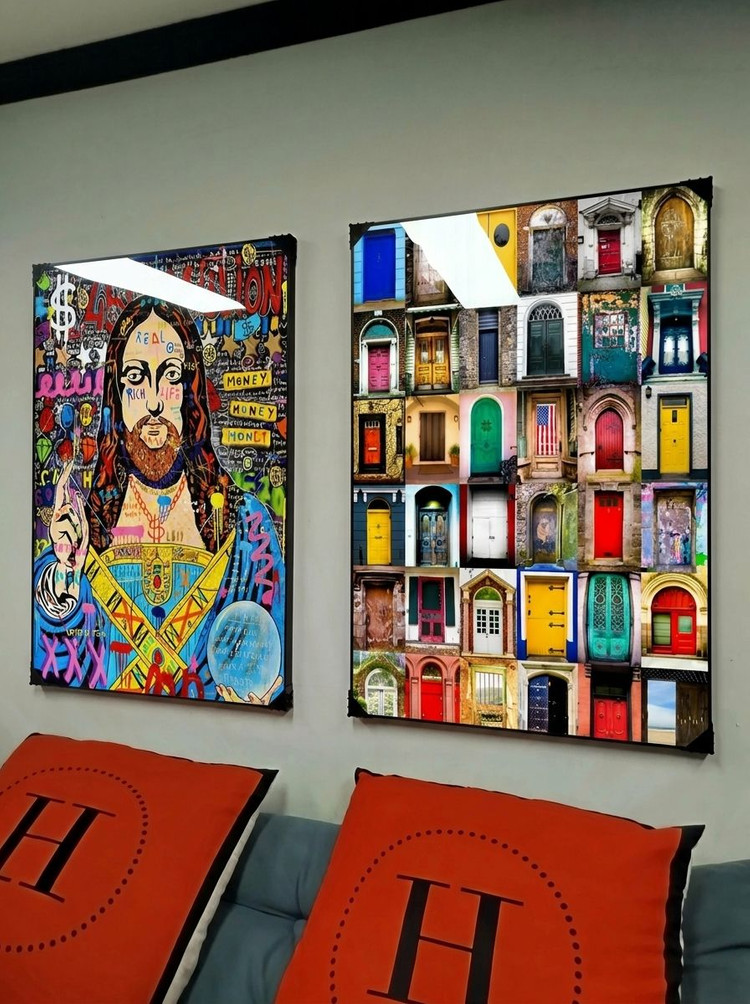 그림 액자 인테리어소품 그림액자 세계의 문그림 빈티지액자 대형 거실 카페 인테리어 아트포스터 유니크한 벽걸이 장식용 이미지