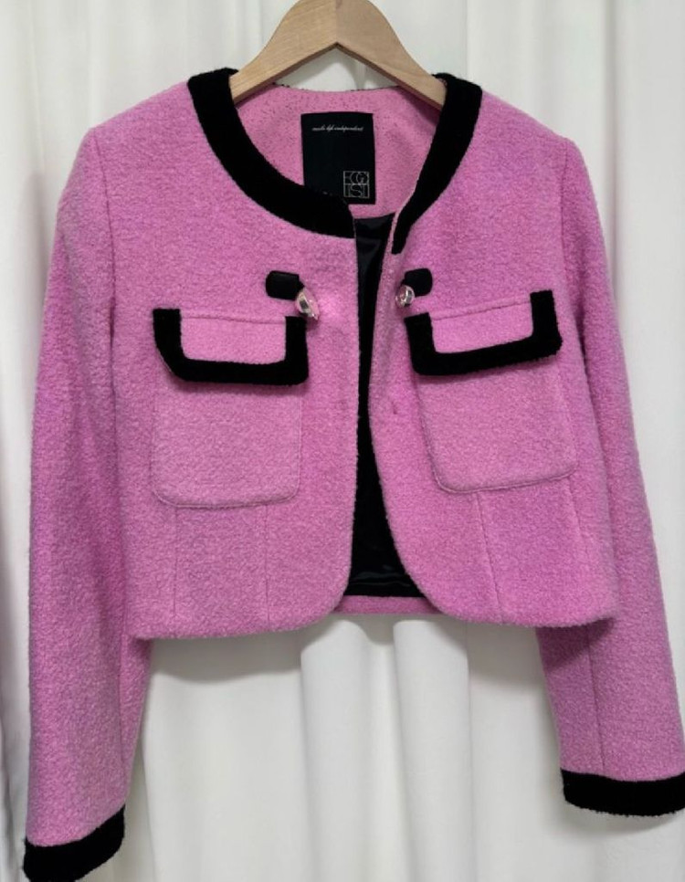 에고이스트 컬러배색 핑크 자켓 EGOIST 이미지