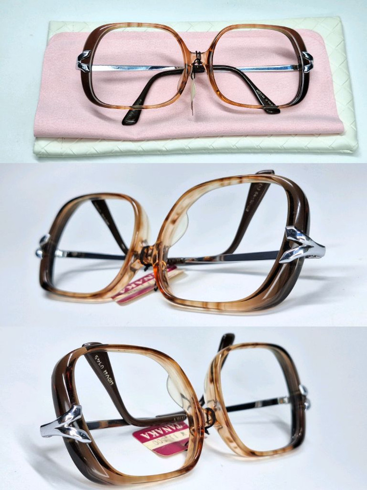 80s 이탈리아제 빈티지 데드스톡 미사용/HOYA 0145 안경테 54mm 콤비 뿔테 아이웨어 선글라스 레트로 일본 이미지