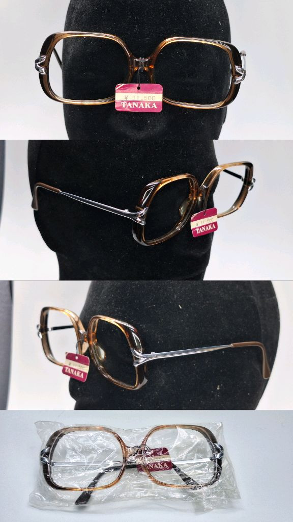 80s 이탈리아제 빈티지 데드스톡 미사용/HOYA 0145 안경테 54mm 콤비 뿔테 아이웨어 선글라스 레트로 일본 이미지
