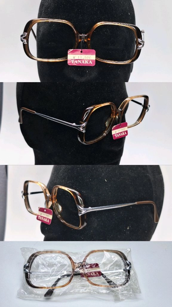 80s 이탈리아제 빈티지 데드스톡 미사용/HOYA 0145 안경테 54mm 콤비 뿔테 아이웨어 선글라스 레트로 일본 이미지