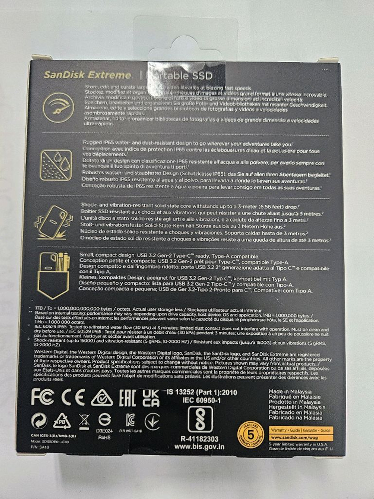 샌디스크 외장 SSD 4TB E61 새제품 이미지