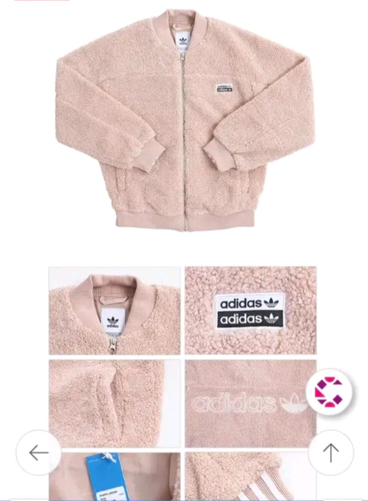 아디다스 여성 셰르파 뽀글이 후리스 집업 자켓 m 이미지