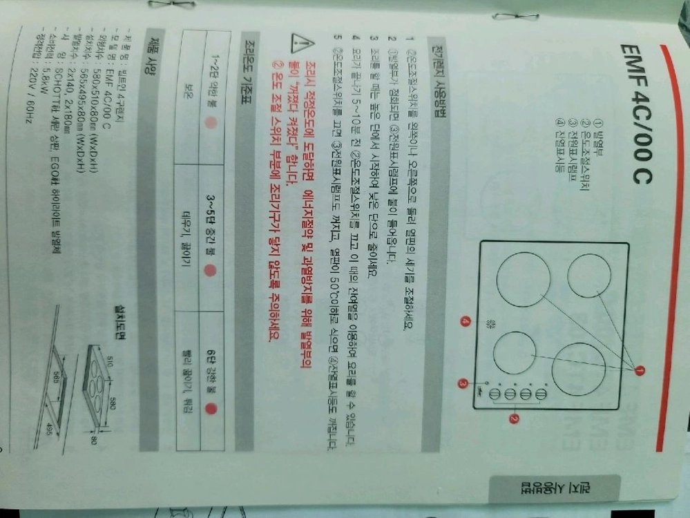 헬러 4구 전기레인지 EMF 4C/00 C 새상품 이미지
