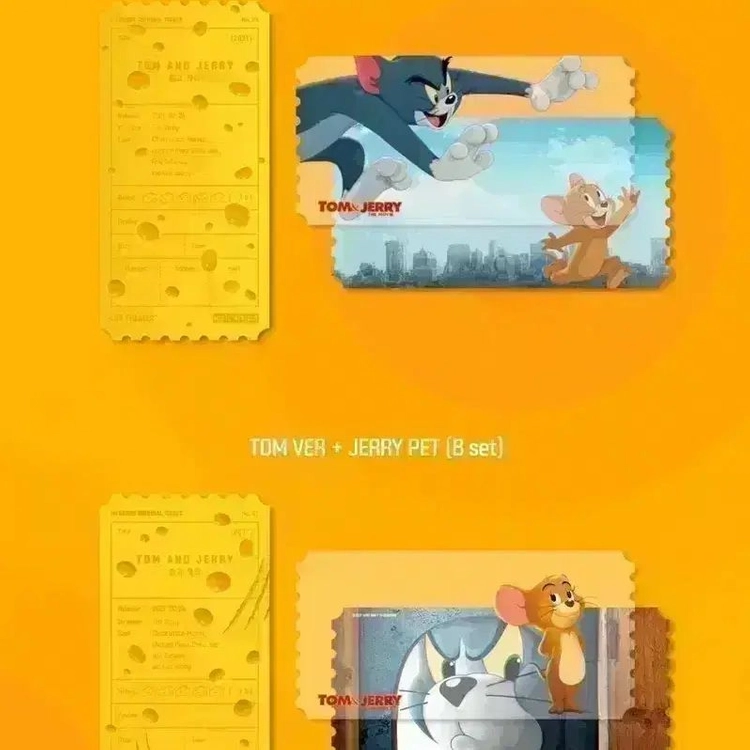 톰과 제리 오리지널 티켓 그립톡 메가박스 오티 특전 영화 굿즈 이미지