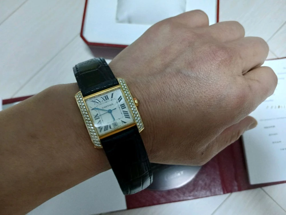 까르띠에 탱크 디버클 18k 금통 오토매틱 풀세트 이미지