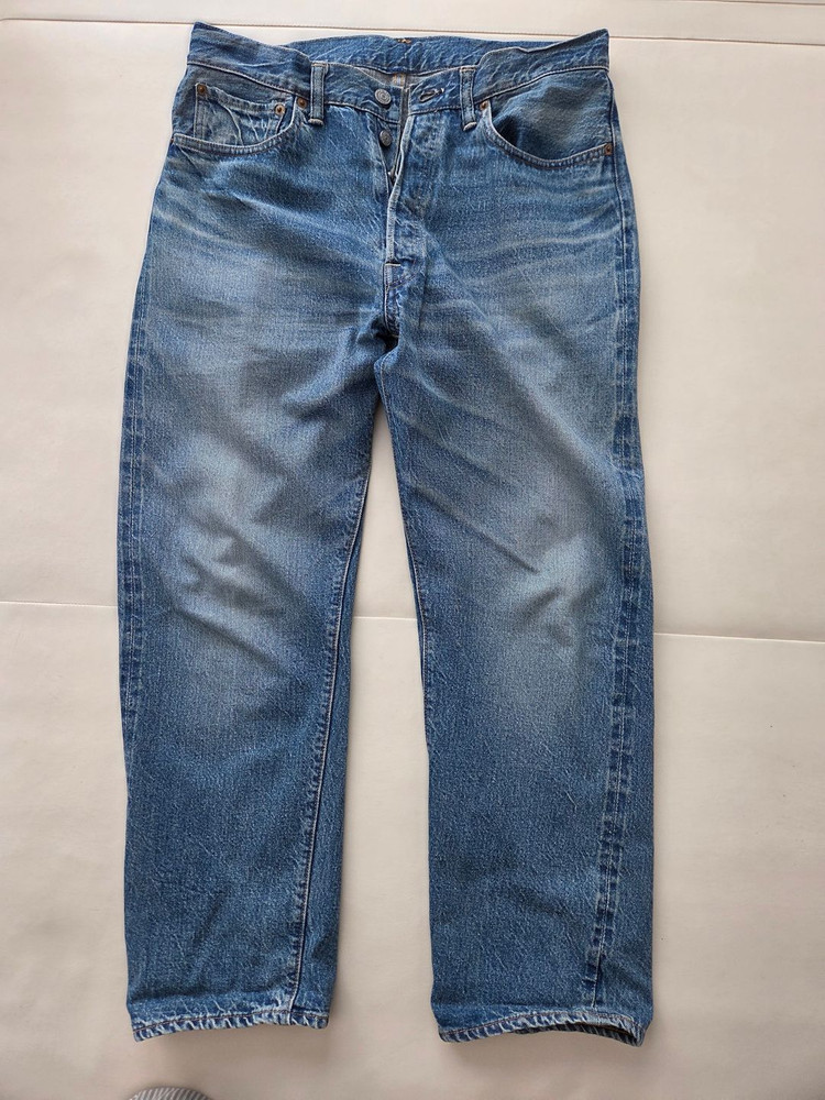 웨어하우스 1101 미디엄블루 세컨핸즈워시 2nd hands used wash 34사이즈 이미지
