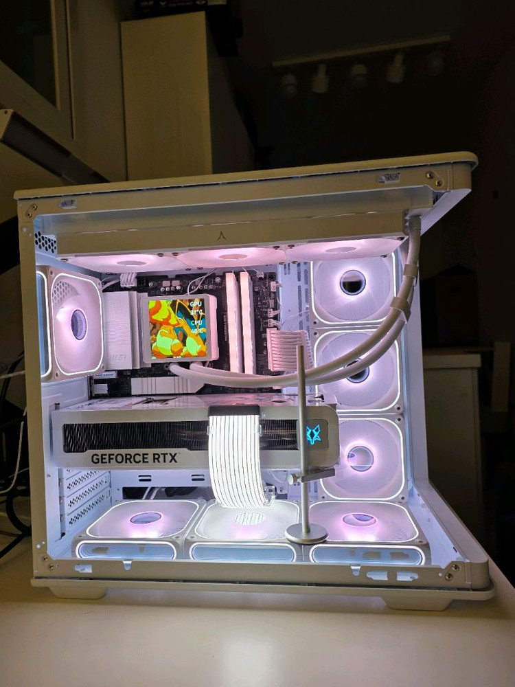 9800x3d rtx 5080 b850m wifi 화이트 본체 이미지
