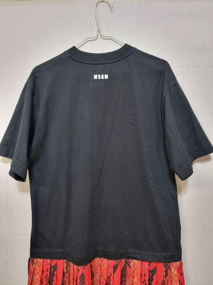 MSGM 밀라노 뱀피스 패턴 플리츠 주름 원피스 사이즈 XS 이미지