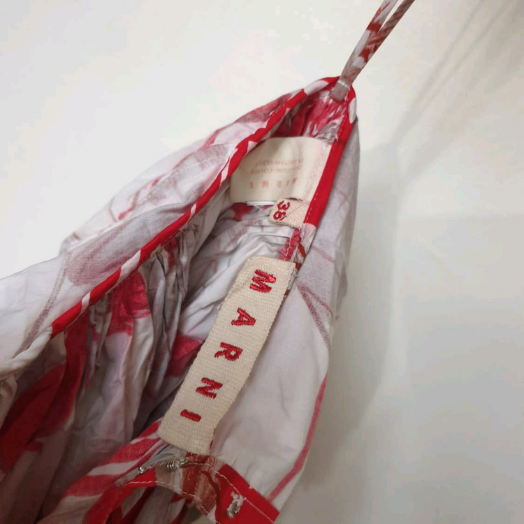명품 MARNI 마르니 아카이브 추상로즈패턴 로프스트랩 캐미솔 원피스 이미지