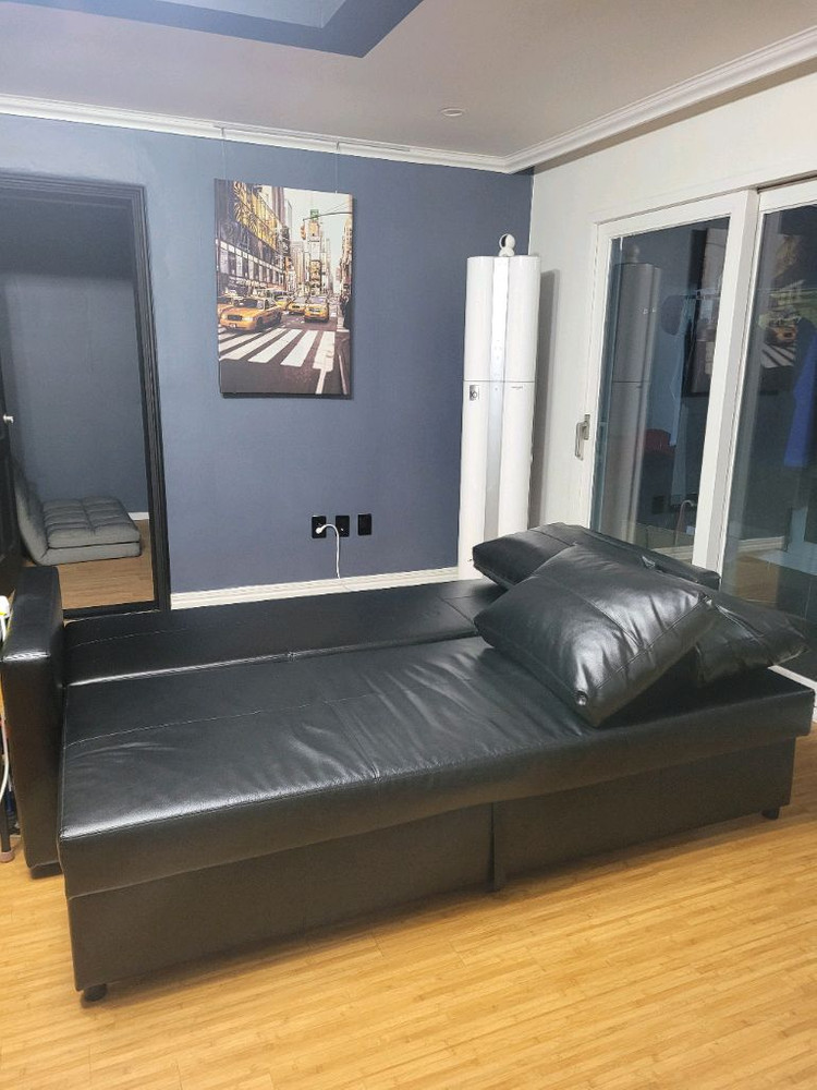 IKEA 이케아 침대로 변신 가능한 블랙 소파 이미지