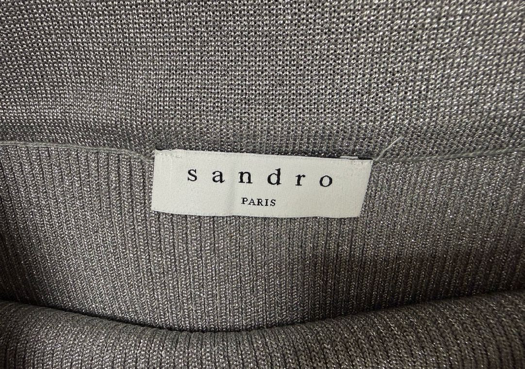 산드로(Sandro) 메탈릭 그레이 골지니트 스커트 이미지