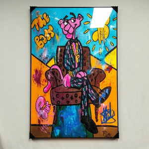 그림 액자 팝아트 인테리어소품 핑크팬더그림 핑크팬더액자 더보스 대형 아트포스터 감성 인테리어 벽걸이 장식용 카페 거 이미지