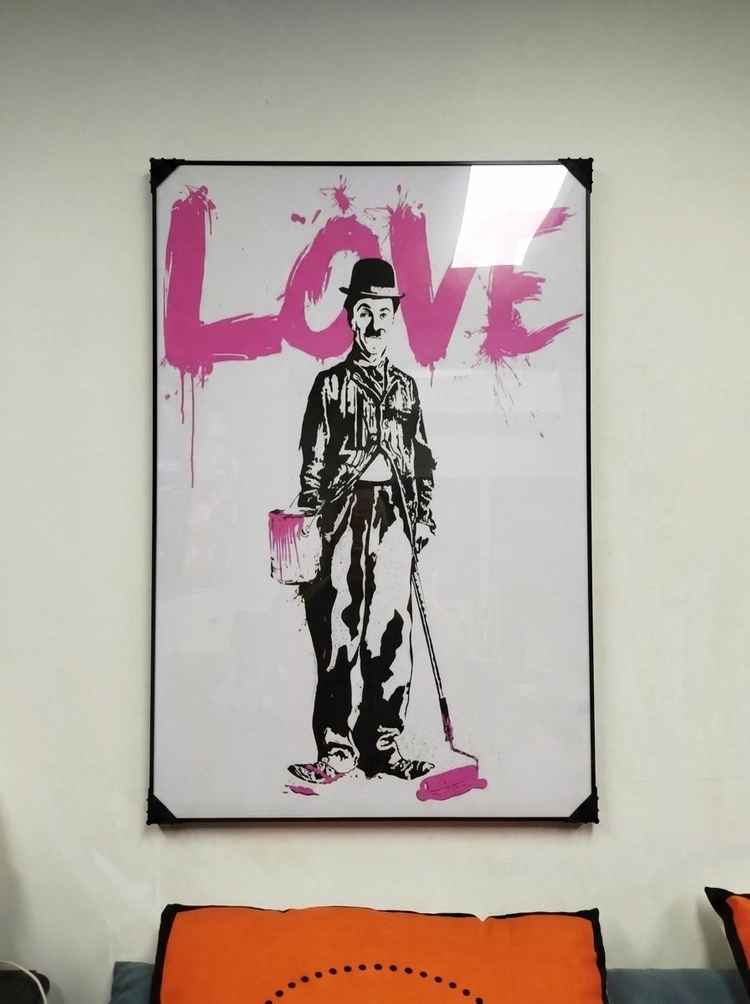 그림 액자 팝아트 인테리어소품 찰리채플린그림 채플린액자 강아지그림 반려견액자 거실 벽걸이 대형 장식용 포인트 포스터 이미지