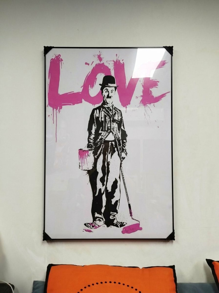 그림 액자 팝아트 인테리어소품 찰리채플린그림 채플린액자 강아지그림 반려견액자 거실 벽걸이 대형 장식용 포인트 포스터 이미지