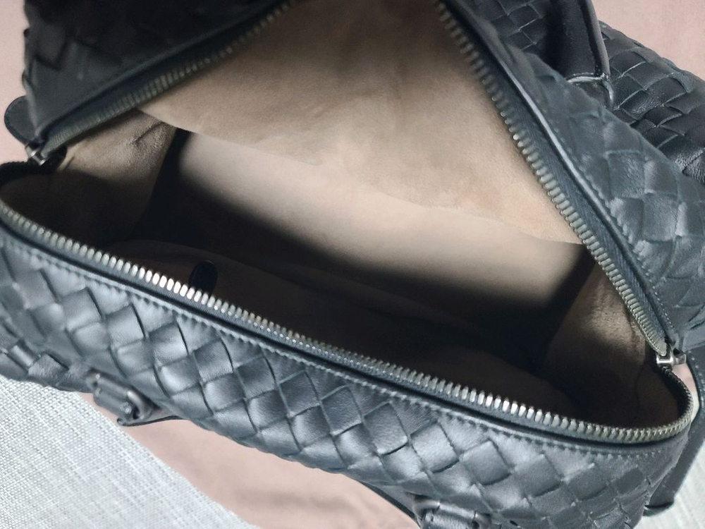 보테가베네타 인트레치아토 토트백 볼링백 보스턴백 블랙 이미지
