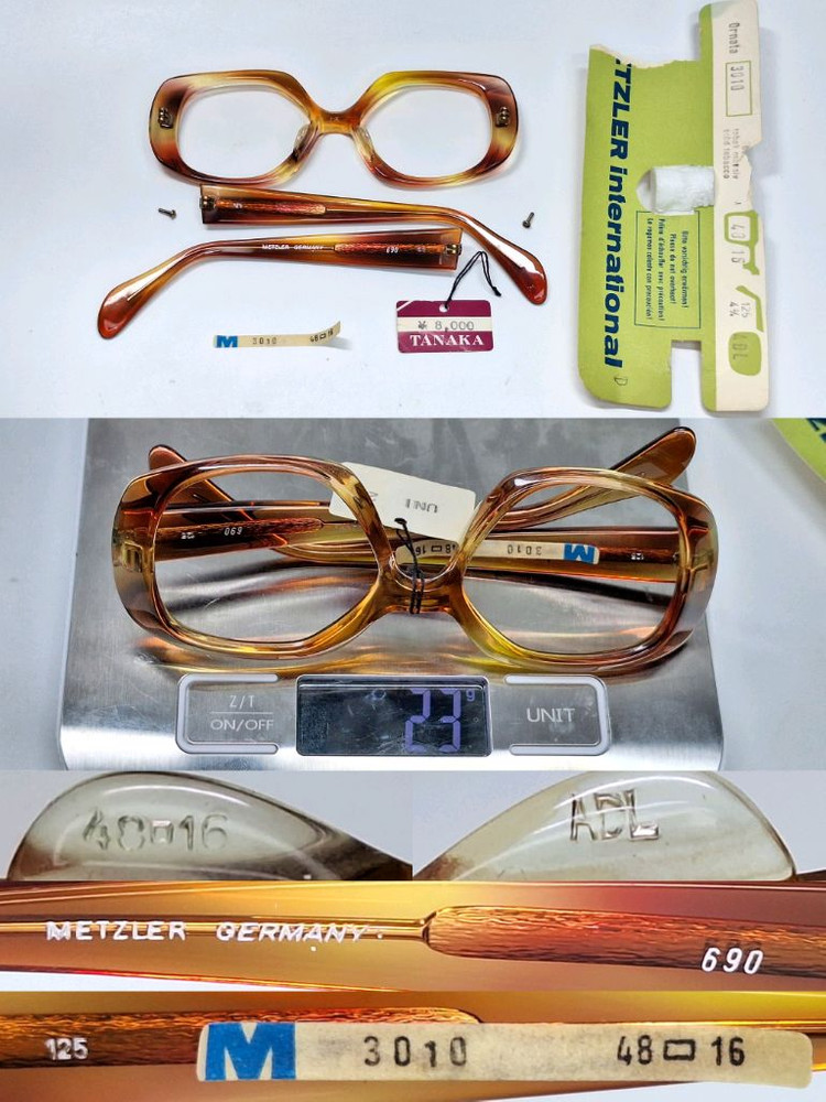 80s 독일제 빈티지 데드스톡 미사용/METZLER M3010 안경테 48mm 메츨러 레트로 패션 아이웨어 수입 이미지