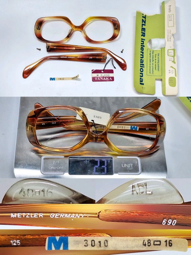 80s 독일제 빈티지 데드스톡 미사용/METZLER M3010 안경테 48mm 메츨러 레트로 패션 아이웨어 수입 이미지