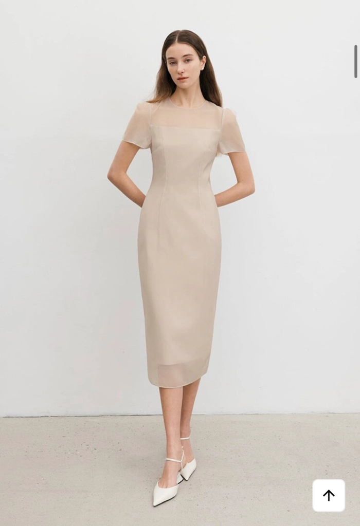 브라이드앤유 오간자 원피스 xs ARIELLA See-through organza H-line long dress 이미지