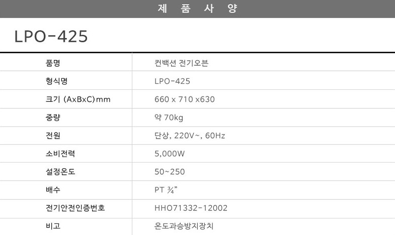 업소용 컨벡션 전기오븐 이미지