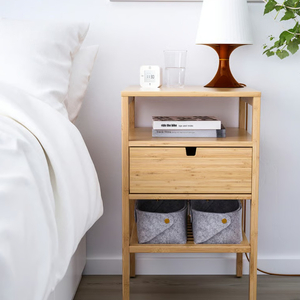 이케아 노르드키사 대나무 침대협탁 서랍장 새상태 팝니다. 40x40 IKEA NORDKISA 404.476.78 이미지