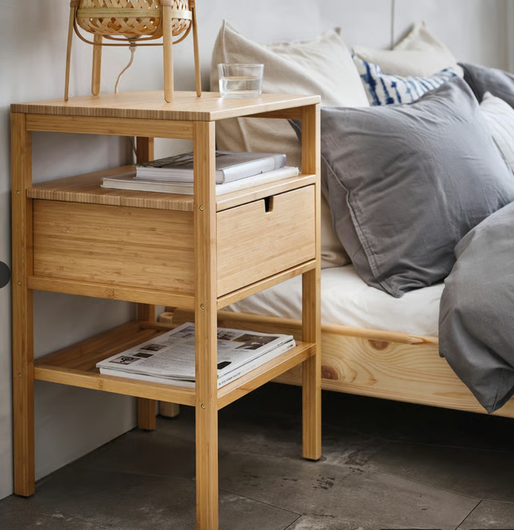 이케아 노르드키사 대나무 침대협탁 서랍장 새상태 팝니다. 40x40 IKEA NORDKISA 404.476.78 이미지