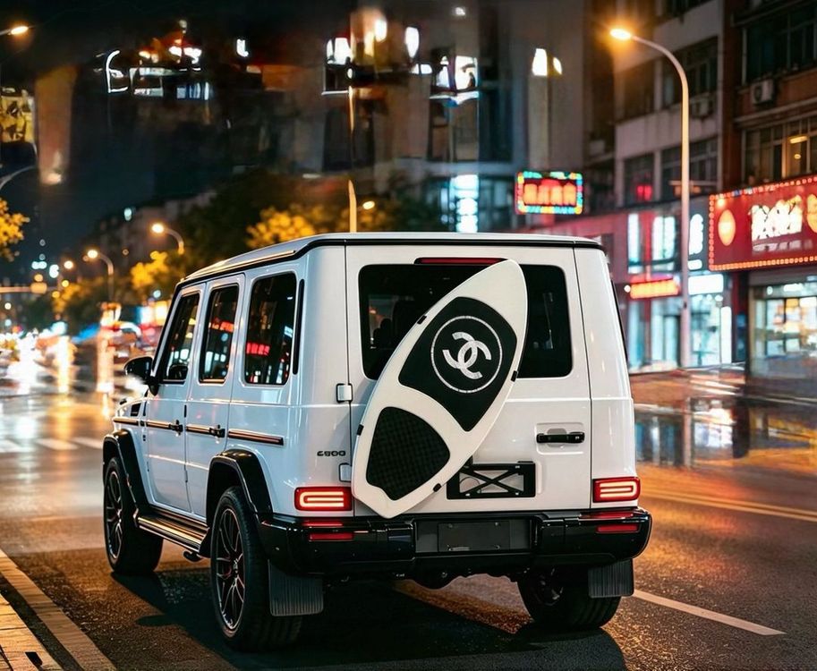 벤츠 지바겐 G바겐 랜드로버 디펜더 포드 브롱코 풀 카본 서핑 보드 이미지