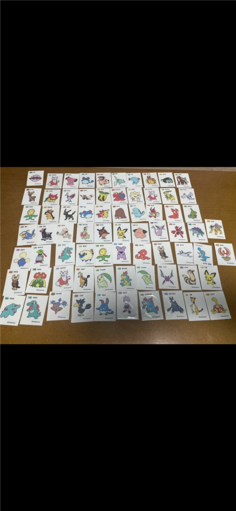 포켓몬 띠부씰 1,2세대 3자리 개별판매 이미지