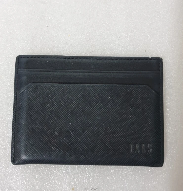 잡화특가~닥스(DAKS) 남성 블랙 로고장식 소가죽 카드지갑(WBHO5E726BK) 반지갑 사피아노재질 이미지