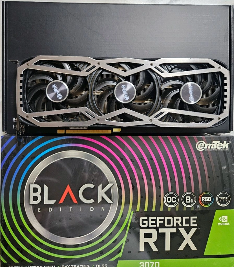 이엠텍 RTX 3070 블랙 에디션 그래픽카드 이미지