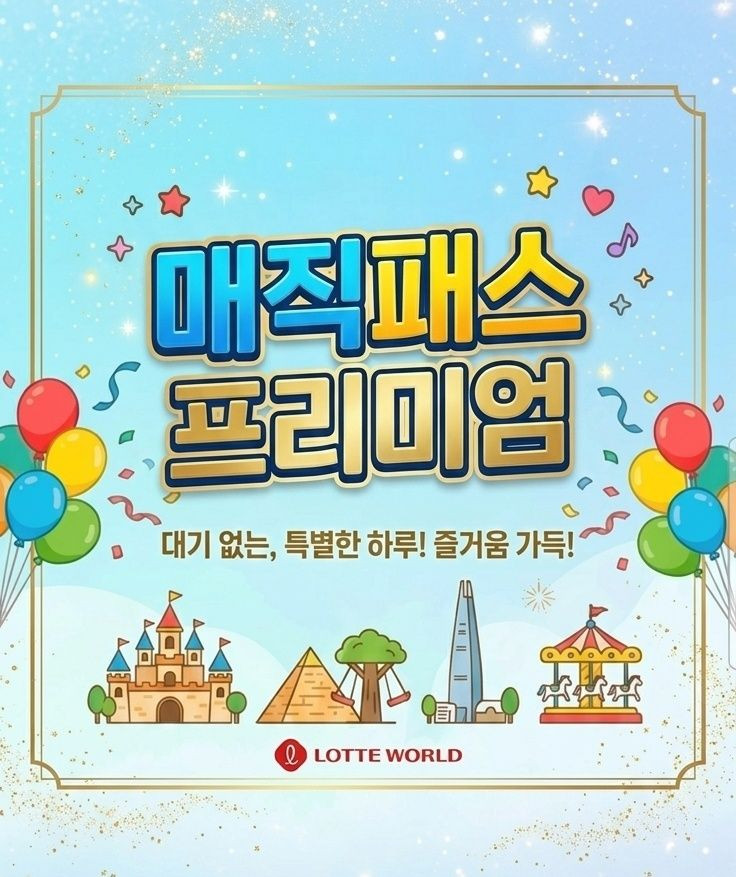 후기빵빵_롯데월드 매직패스 5회권_모바일 발송 이미지