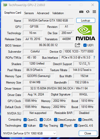 COLORFUL 지포스 GTX1060 iGame U-TOP D5 6GB 이미지