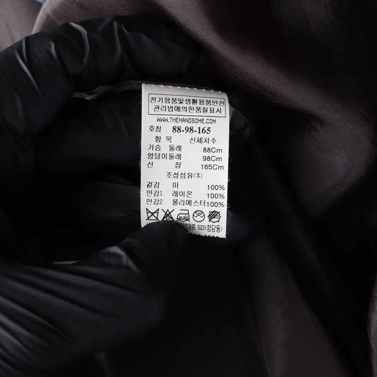 타임 린넨100% 스트라이프 롱 코트 재킷 자켓 네이비 이미지