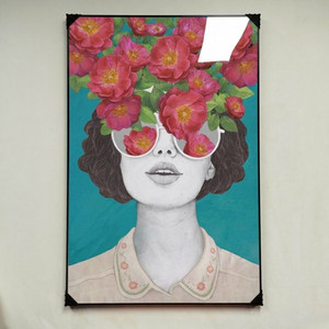 그림 액자 팝아트 인테리어소품 여자 꽃그림 인물액자 모던 거실 벽걸이 대형 장식용 감각적인 포인트 아트포스터 새상품 이미지