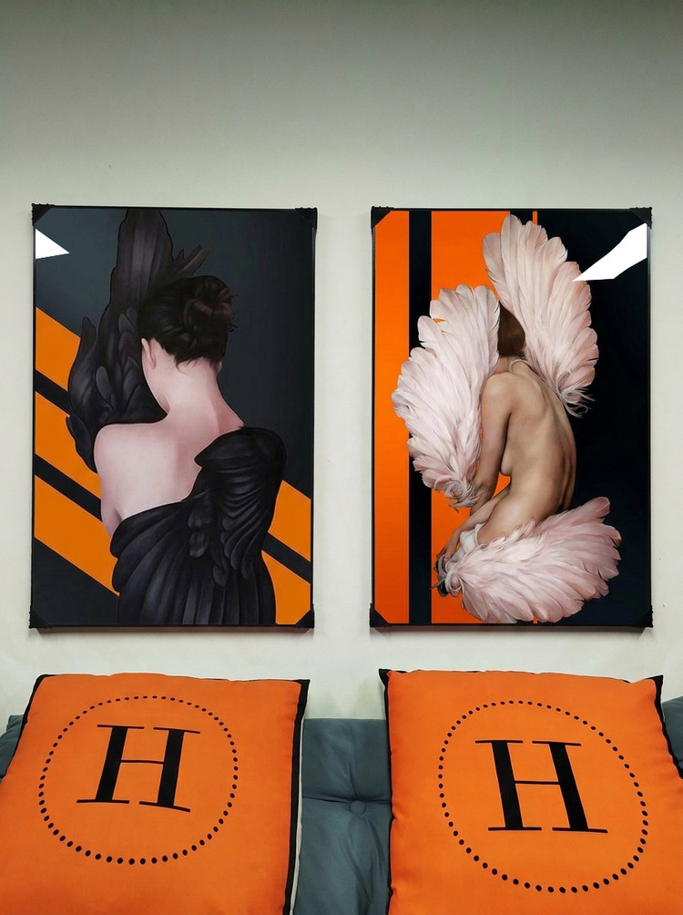 그림 액자 팝아트 인테리어소품 여신 날개그림 천사액자 모던 아트포스터 거실 인테리어 포인트 인테리어용 대형벽걸이장식 이미지