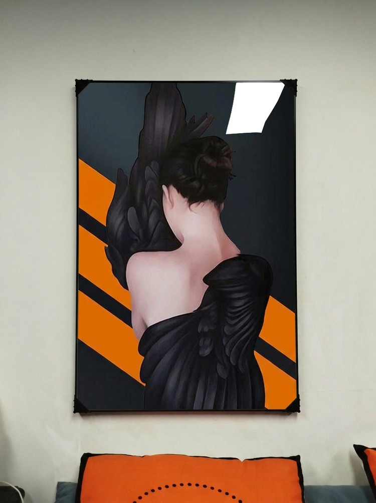 그림 액자 팝아트 인테리어소품 여인그림 인물액자 감성적인 블랙 드레스 아트포스터 거실 인테리어 벽걸이 대형 장식용 이미지