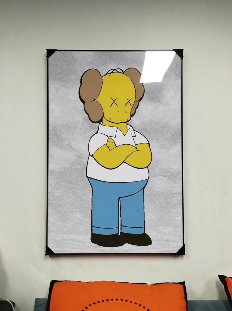 그림 액자 팝아트 인테리어소품 카우스 심슨가족 캐릭터그림 캐릭터액자 대형 거실 벽걸이 포인트 인테리어 아트포스터 액 이미지