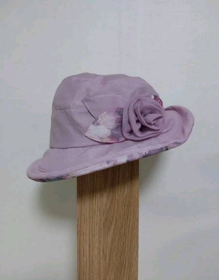 여성 크로커다일 플라워 코사지 버킷햇 벙거지모자 이미지