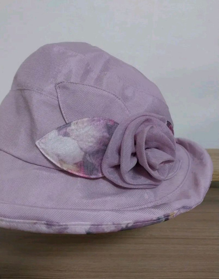 여성 크로커다일 플라워 코사지 버킷햇 벙거지모자 이미지