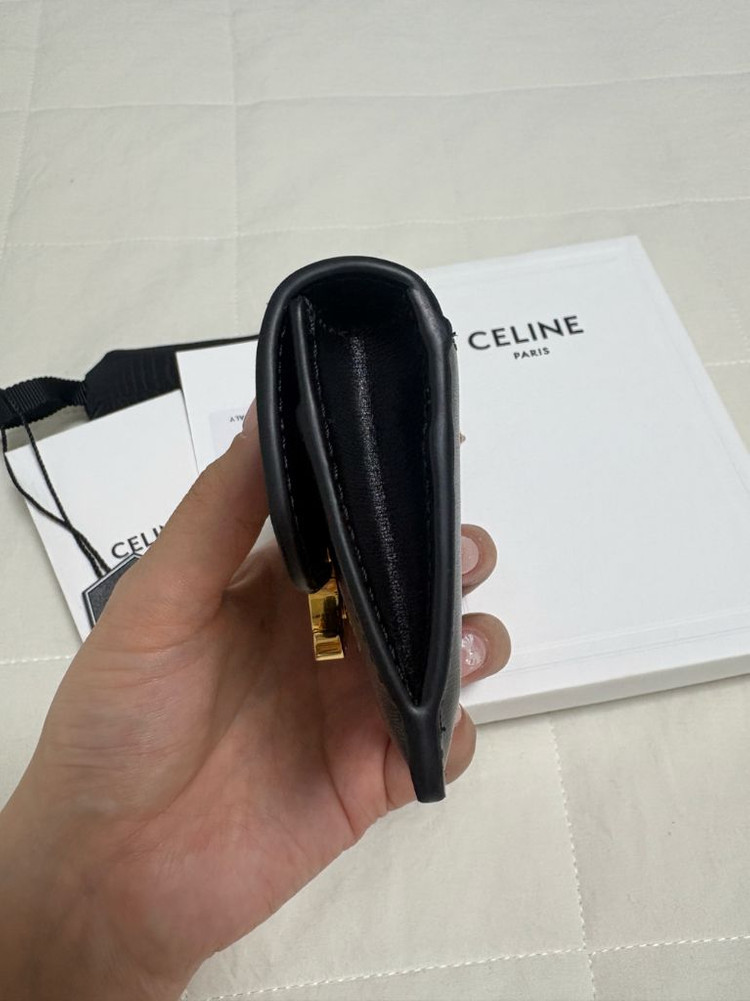 (정품,풀박)셀린느 트리옹프 카드지갑 금장 이미지