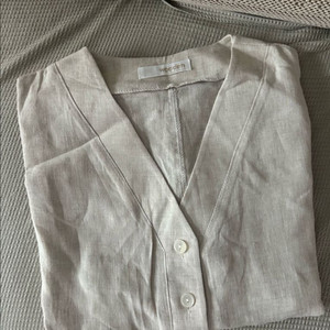 린넨 롱원피스 브이넥 임부복 임산부 가능 이미지