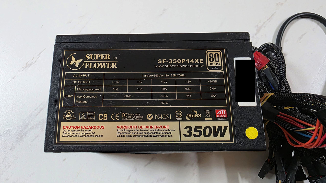 인텔 i5 2500 cpu, 써모랩 바람 쿨러, 슈퍼플라워 350와트 골드 파워, ddr3 4기가, 500기가 하드 이미지