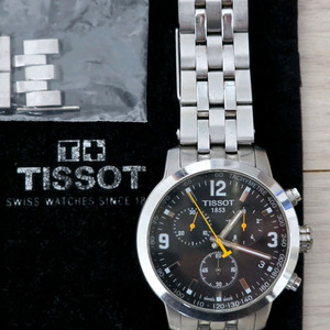 티쏘 (TISSOT) PRC200 쿼츠 크로노그래프 검판메탈 시계 (보증서) 이미지