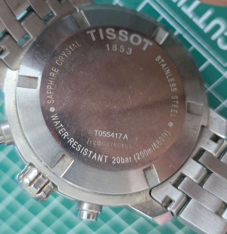 티쏘 (TISSOT) PRC200 쿼츠 크로노그래프 검판메탈 시계 (보증서) 이미지