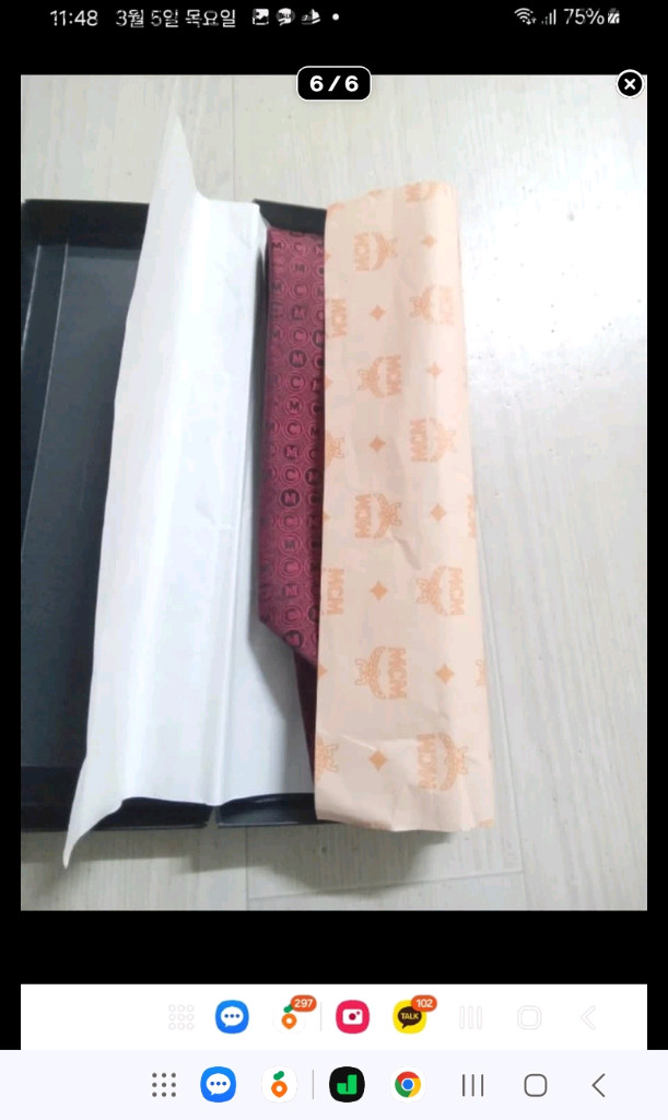 새제품, mcm 자가드 실크 넥타이 이미지