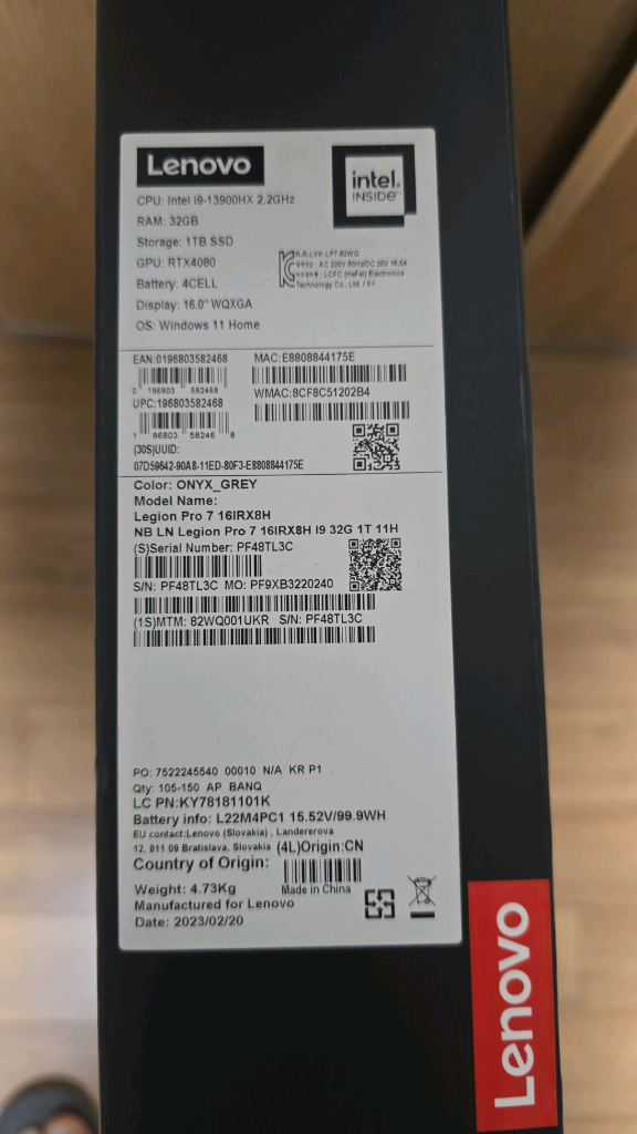 레노버 LEGION Pro 7i SSD2 테라 게이밍 노트북 이미지