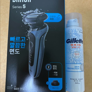 브라운 면도기 시리즈5 52-A1200s + 질레트 스킨 쉐이브 폼(245g) 이미지